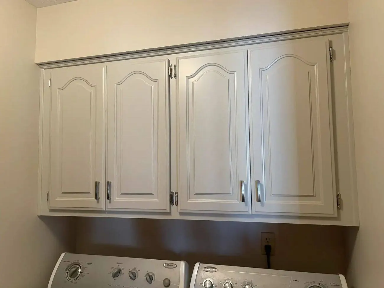 Laundry room cabinet refinishing